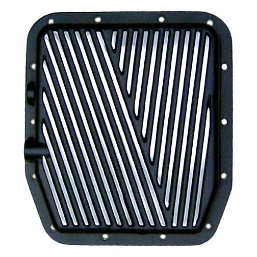 Transmission Pan, Ford AOD Stock Capacity, Black, Powder Coated